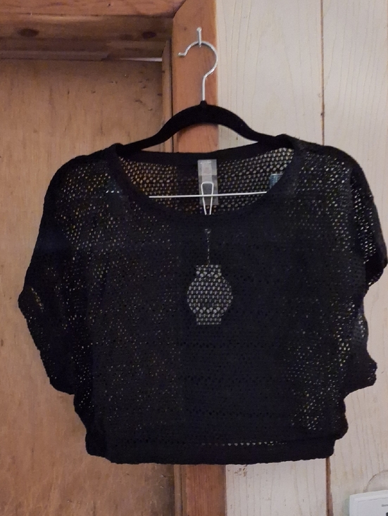 PQ Swim Other - PQ Swim Black Crochet Crop Top Coverup
